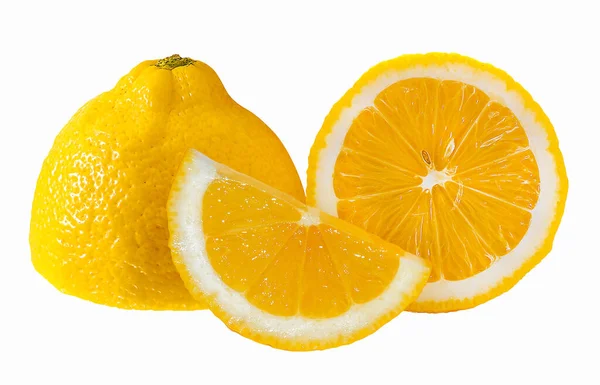 Citronové Ovoce Izolované Bílém Pozadí — Stock fotografie