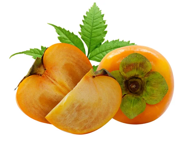 Friss Persimmon Gyümölcs Izolált Fehér Alapon — Stock Fotó