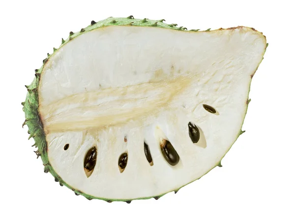 Fruta Soursop Isolada Sobre Fundo Branco — Fotografia de Stock