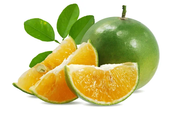 Каламансі Або Зелені Апельсинові Плоди Ізольовані Білому Тлі — стокове фото
