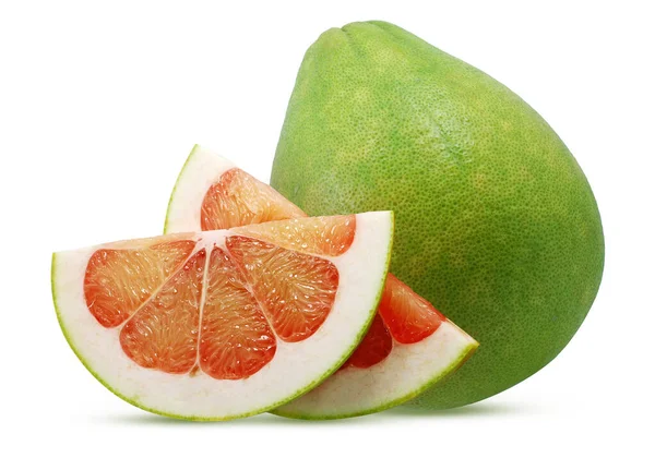 Pompelmoezen Pomelo Geïsoleerd Wit — Stockfoto