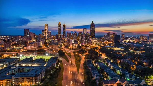 Antena da skyline da baixa de Atlanta Geórgia — Fotografia de Stock