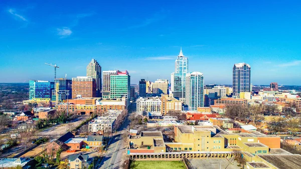 Centrum Raleigh, Severní Karolína, USA Drone Skyline — Stock fotografie