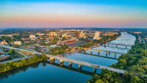 Augusta, Georgia, ABD şehir silüeti havadan — Stok fotoğraf