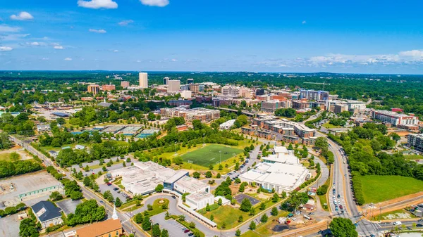 Downtown Greenville South Carolina Panorama aéreo — Fotografia de Stock