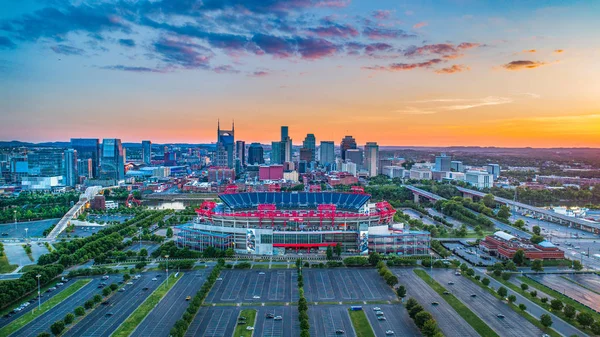 Nashville, Tennessee, Verenigde Staten Downtown skyline Aerial — Stockfoto