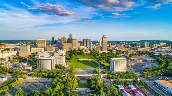 Nashville Tennessee State Capitol Skyline Aerial — Stock Photo, Image