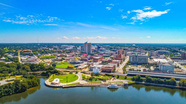 Montgomery Alabama Flussufer Park Skyline Antenne — Stockfoto