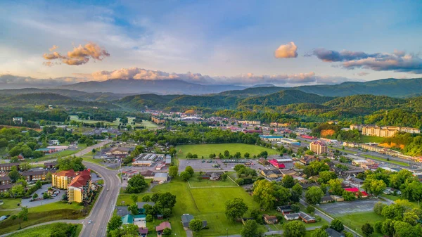 Pigeon Forge et Sevierville Tennessee Drone Aérien — Photo