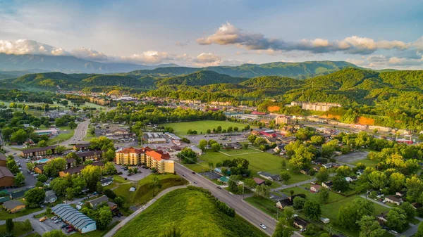 Pigeon Forge e Sevierville Tennessee Drone Aerial — Foto Stock