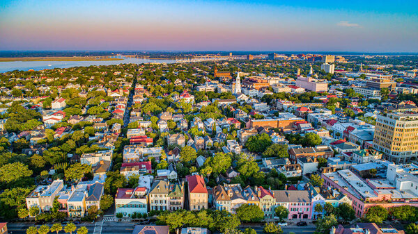 Rainbow Row in Charleston, South Carolina, USA