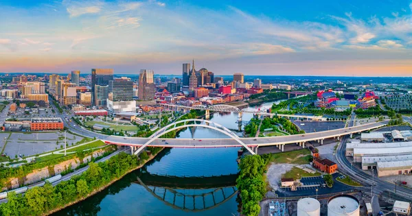 Nashville Tennessee TN Aerial Panorama — Stock Photo, Image