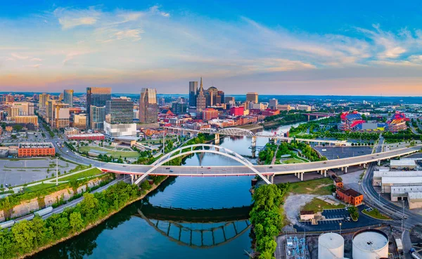 Nashville Tennessee TN Drone skyline antenn Panorama — Stockfoto