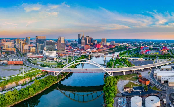 Nashville TN Drone Skyline Aerial — стоковое фото