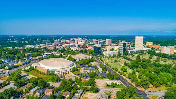 Skyline Aerial of Downtown Greenville Caroline du Sud — Photo