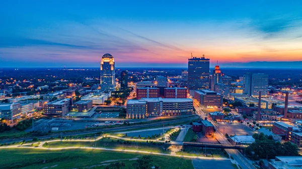 Winston-Salem, Carolina del Nord, USA Skyline Aerial — Foto Stock