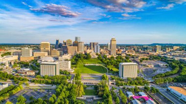 Nashville Tennessee Devlet Capitol Skyline havadan.