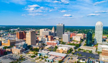 Winston-Salem Kuzey Carolina NC drone Skyline hava.