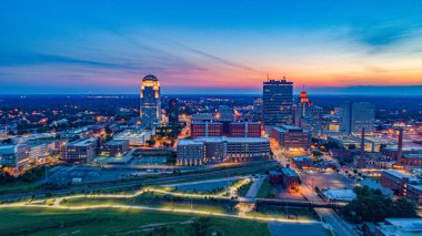 Winston-Salem, Kuzey Carolina, ABD Skyline havadan.