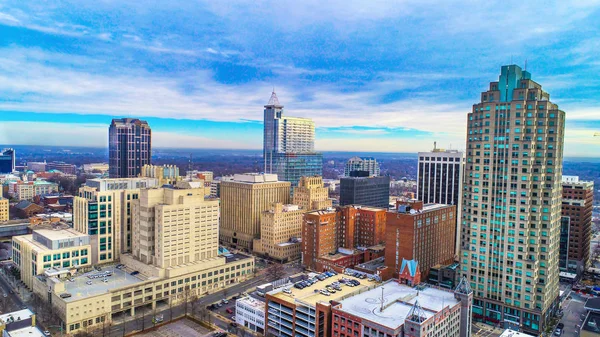 Downtown Raleigh Carolina Del Nord Usa Skyline Aerial — Foto Stock