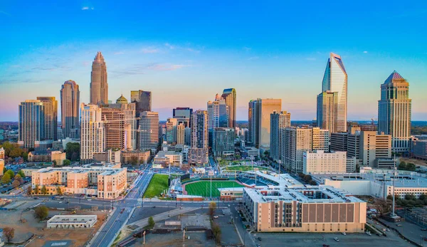 Charlotte Kuzey Carolina Drone Skyline Hava — Stok fotoğraf