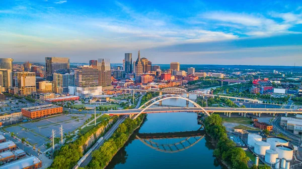 Nashville Tennessee Eua Skyline Aerial — Fotografia de Stock