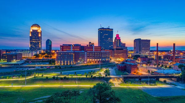 Winston Salem North Carolina Drone Skyline Lotnicze — Zdjęcie stockowe