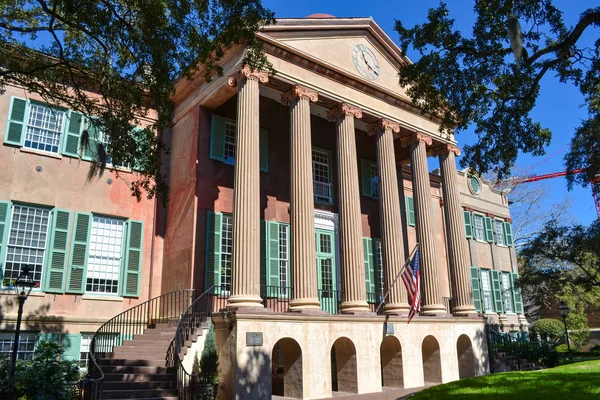 Edifício Principal Arquitetura Colonial Randolph Hall Faculdade Charleston Carolina Sul — Fotografia de Stock