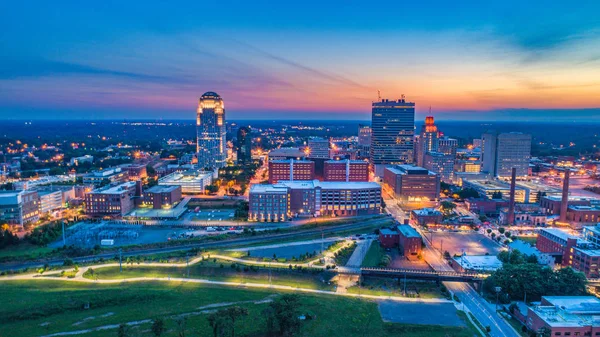 Winston Salem Carolina Norte Skyline Aerial — Fotografia de Stock