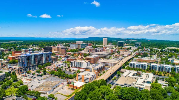 Downtown Greenville Aerial Church Street — Stock Photo, Image