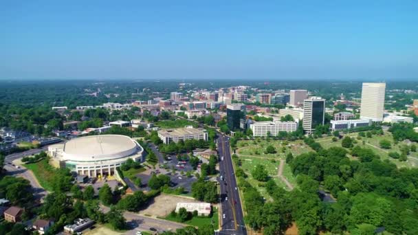 Centro de Greenville South Carolina Skyline Aerial — Vídeo de stock