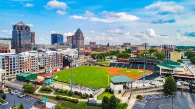 Downtown Greensboro Kuzey Carolina Nc Skyline Havadan Görünümü