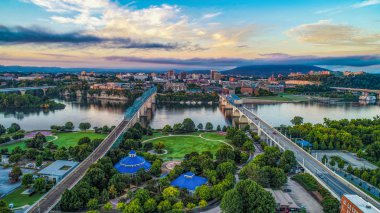 Chattanooga Tennessee Tn Skyline Havadan Görünümü