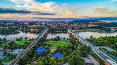 Aerial View of Chattanooga Tennessee TN Skyline clipart