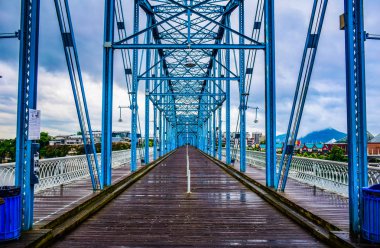 Walnut Street Bridge in Downtown Chattanooga Tennessee TN clipart