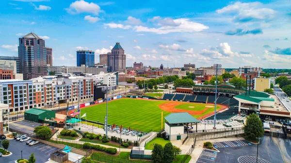 Downtown Greensboro Kuzey Carolina Nc Skyline Havadan Görünümü