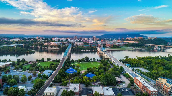 Chattanooga Şehir Havası, Tennessee, Abd Skyline — Stok fotoğraf