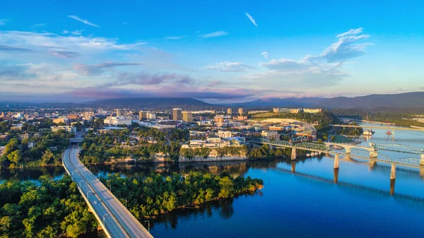 Центр города Чаттануга, Теннесси Skyline — стоковое фото