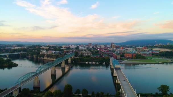 Беспилотник Chattanooga Tennessey TN Skyline — стоковое видео