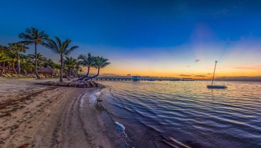 Islamorada Florida Keys Resort Panorama at Sunrise clipart