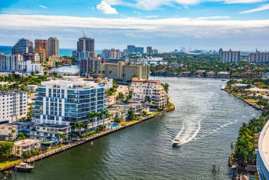 Fort Lauderdale'deki Intracoastal Waterway, Florida, Amerika Birleşik Devletleri