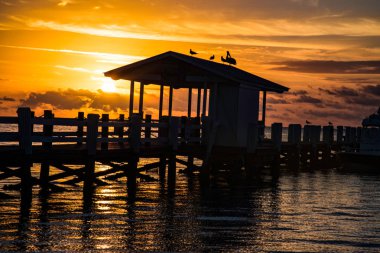 Beautiful Islamorada Florida Keys Sunrise Silhouette clipart