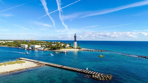 ポンパノビーチの灯台ポイント空中、フロリダ、アメリカ — ストック写真
