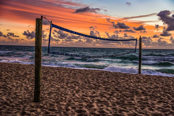 Beach Volleyball Court in Fort Lauderdale, Florida, USA — Stock Photo, Image