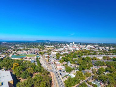 Aerial Drone View of Downtown Greenville South Carolina clipart
