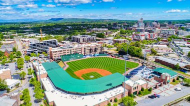 Downtown Greenville Güney Carolina havadan