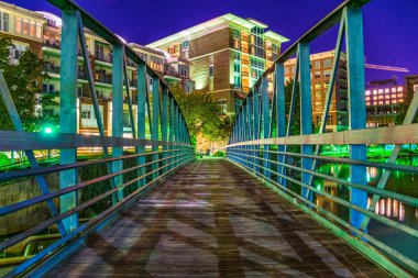 Reedy River Bridge in Downtown Greenville, South Carolina clipart