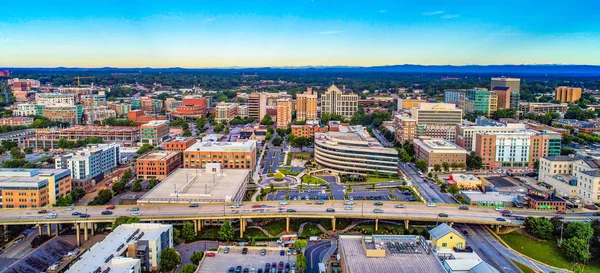 Downtown Greenville Sc Güney Carolina Skyline Anten — Stok fotoğraf