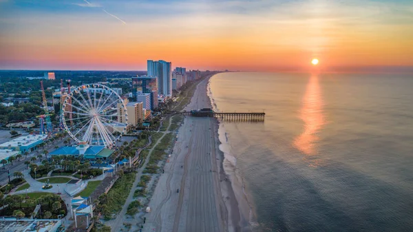 Uršula Beach Jižní Karolína SC Drone Skyline anténa — Stock fotografie