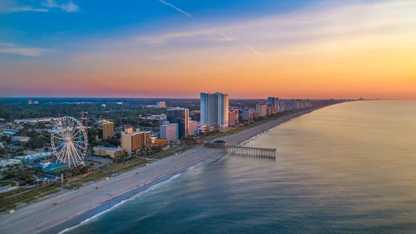 Downtown Myrtle Beach Güney Carolina Sc Drone Skyline Hava — Stok fotoğraf